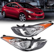 DURAFORCE For 2011 2012 2013 Hyundai Elantra Halogen Headlights Headlamps Assembly Pair