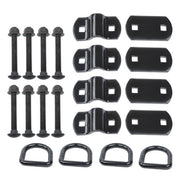 DURAFORCE 1/2" Heavy Duty Bolt-On Forged D Ring,12000Lbs Break Strength (Pack of 4) Black