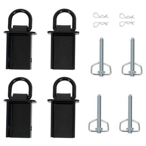 DURAFORCE 4pk Heavy-Duty 12,000 Lbs Removable D-Ring Stake Pocket For Flatbed/Trailers