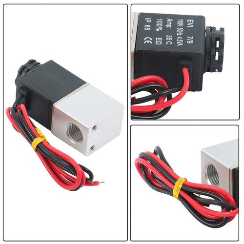DURAFORCE 1/4 Inch Fast Closing Zero Differential Air Water Electric Solenoid Valve 110VAC