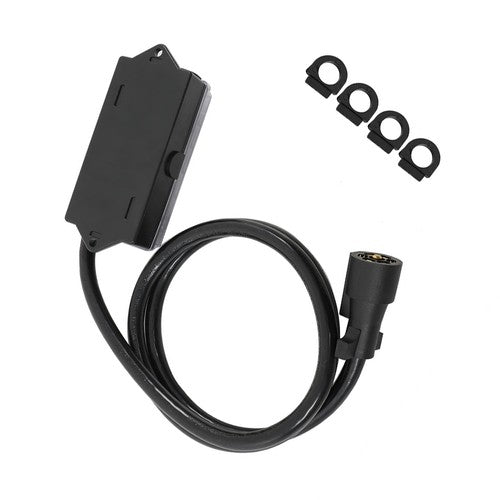 DURAFORCE 6 Ft Wiring Cable 7 Way Plug Inline Pre-Wired Trailer BLACK Cord w/Junction Box