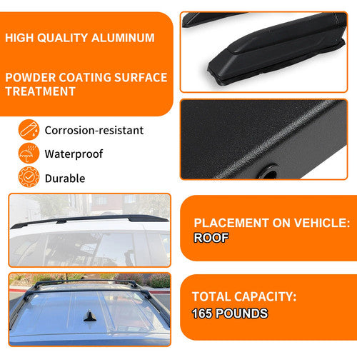 DURAFORCE Roof Rack Side Rail Luggage Cargo Carrier For For 2018-2025 Honda Odyssey