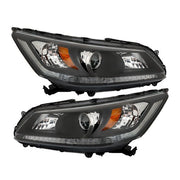 DURAFORCE Pair For Honda Accord 2013-2015 Headlights Replacement Halogen W/O LED DRL Set