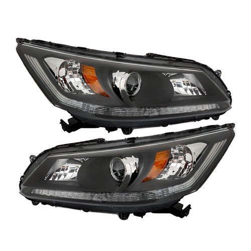 DURAFORCE Pair For Honda Accord 2013-2015 Headlights Replacement Halogen W/O LED DRL Set