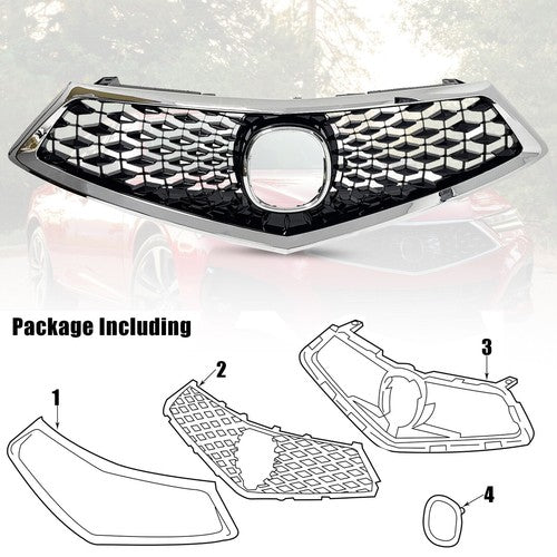 DURAFORCE Fit 2018 2019 2020 Acura TLX Front Bumper Chrome Grille Grill Assembly