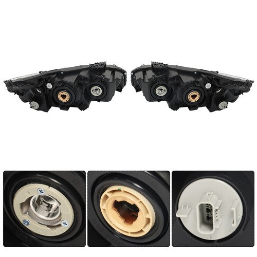 DURAFORCE Headlight Assembly For Honda Civic 2016-2020 Headlamps Left + Right Side Halogen
