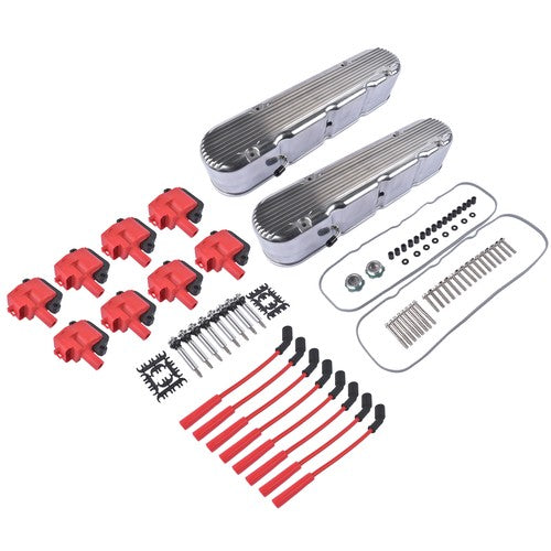 DURAFORCE Polished Hidden Coil Cast Aluminum Valve Covers For Chevy GM LS1 LS2 LS3 LS6 LS7