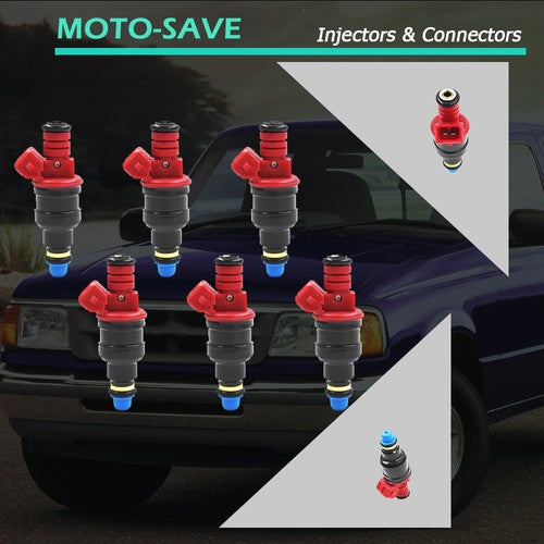 DURAFORCE 0280150931 For 1993-1996 Ford Ranger 4.0L V6 Set of 6 Upgrade Fuel Injectors
