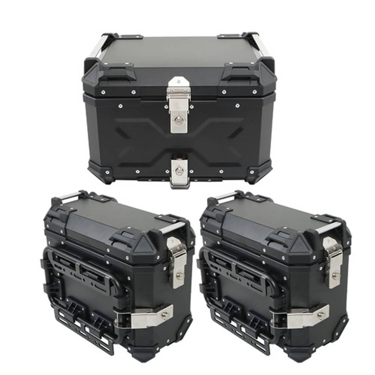 Motorcycle 36L Side Case Hard Saddlebag + 55L Top Case Tail Box Luggag ...