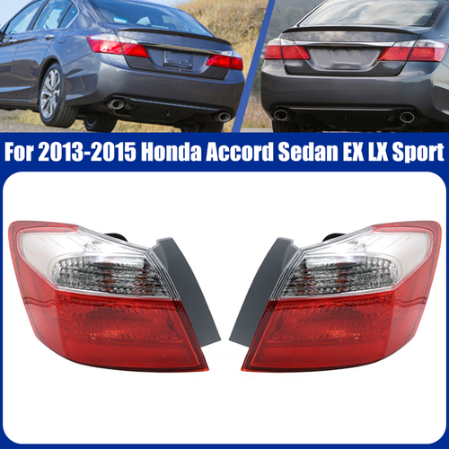 DURAFORCE For 2013-2015 Honda Accord Sedan EX LX Sport Halogen Outer Tail Lights LH & RH