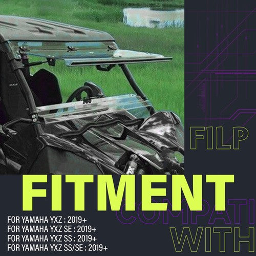 DURAFORCE Heavy Duty Scratch Resistant Flip Windshield for Yamaha YXZ (2019+)