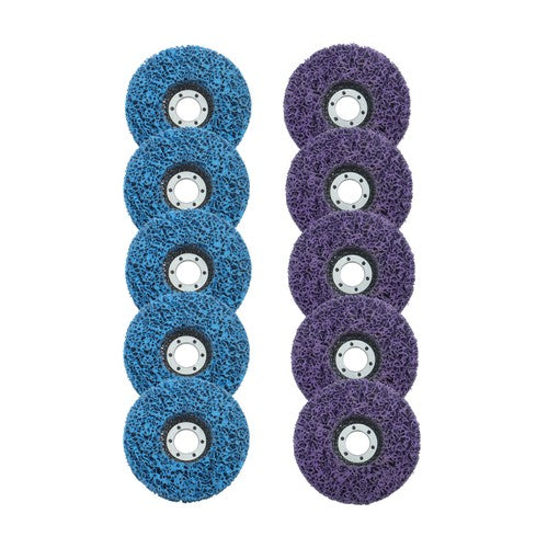 DURAFORCE 10 Pack: 4-1/2" x 7/8" Diamond Discs Stripping Wheel (5 pcs purple & 5 pcs blue)
