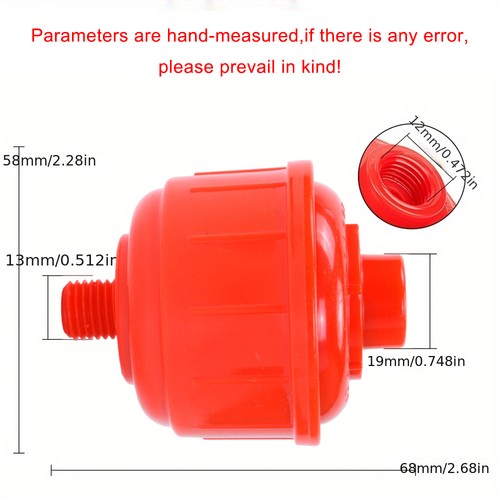 DURAFORCE 10PCS DISPOSABLE INLINE AIR FILTERS FIT FOR HVLP Paint Spray Gun Universal Red