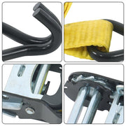DURAFORCE 4 Pc 1.5" inch x 16' Ft Ratchet Tie Down Cargo Straps 1100 Lbs J Hooks