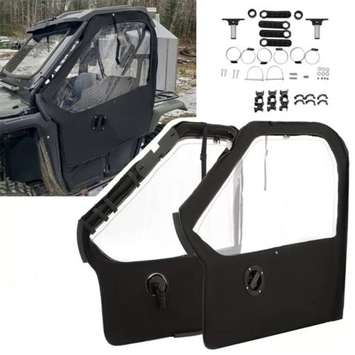 DURAFORCE Left &Right Soft Doors Cab Enclosures For Honda Pioneer 500 2015-2024 Black