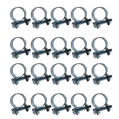 DURAFORCE 20Pieces 19/32" 13mm - 15mm Fuel Injection Hose Clamp / Fuel Clamps New