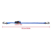 DURAFORCE Ratchet Strap*2 Steel+Polyester Blue Fracture Strength 2400lbs 1in*4ft S Hooks