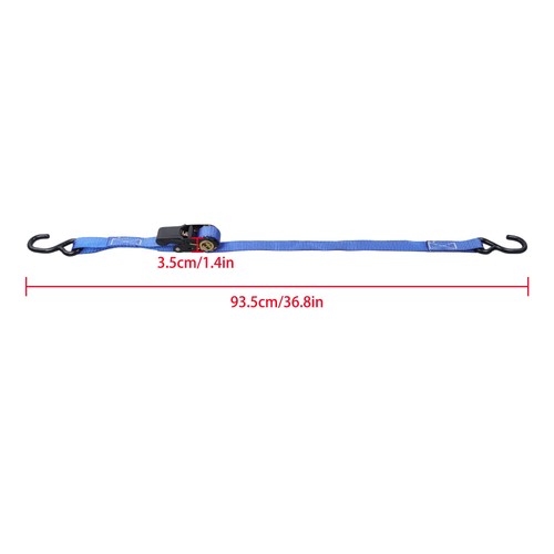 DURAFORCE Ratchet Strap*2 Steel+Polyester Blue Fracture Strength 2400lbs 1in*4ft S Hooks