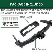 DURAFORCE Trailer Receiver Towing Hitch Plug W/ Bezel For Jeep Grand Cherokee 2011-2022
