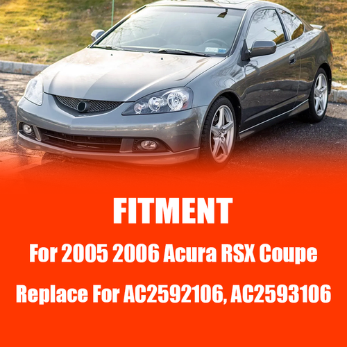 DURAFORCE Front Bumper Clear Fog Lights Lamps Pair w/wiring for 2005-2007 for Acura RSX