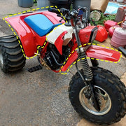 DURAFORCE Red Front + Rear Fenders ABS Plastic For Honda ATC200X 3-Wheeler 1983-1985 84