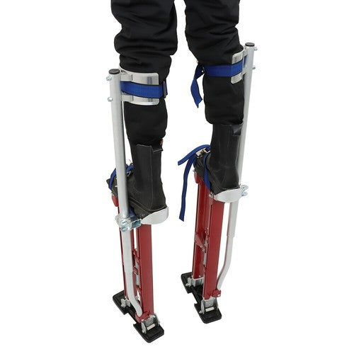 DURAFORCE Aluminum Drywall Adjustable Height Stilts Tool For Painter Taping Red 24"-40"