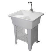 DURAFORCE 65 Freestanding Sink Commercial Laundry & Utility Room Sinks with Faucet White