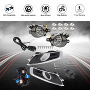 DURAFORCE For 13-15 Chevy Malibu Clear Fog Lights Bumper Lamps +Switch+Wiring Set