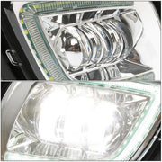 DURAFORCE Projector Fog Lights Lamp Chrome w/LED Halo Ring For Freightliner Cascadia 08-17