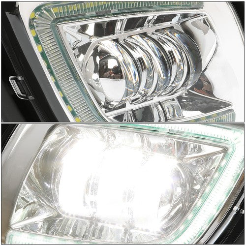 DURAFORCE Projector Fog Lights Lamp Chrome w/LED Halo Ring For Freightliner Cascadia 08-17