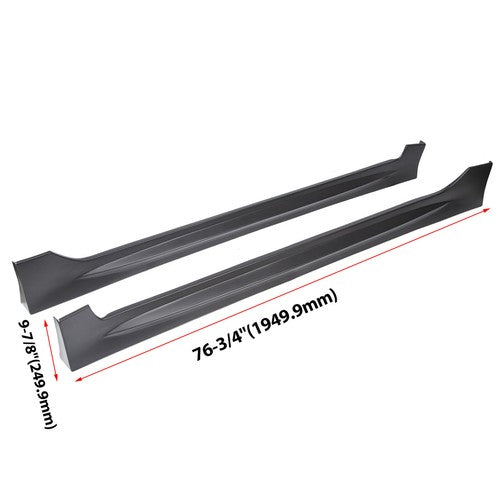 DURAFORCE For 2006-2011 Honda Civic Mugen PU MU Style Side Skirts Body Kit Paintable ABS