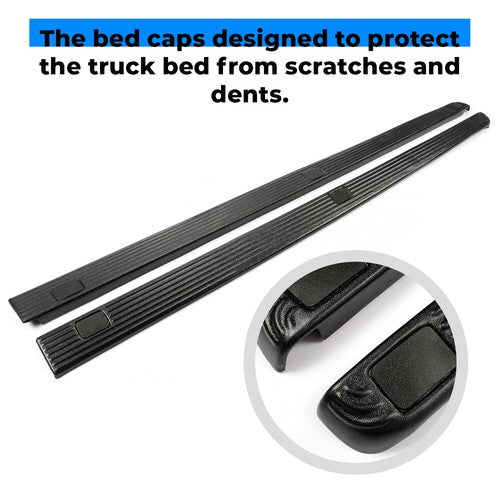 Bed Side Rail Top Molding Covers For Ford F250 F350 Super Duty 02 16 8 Ft LH RH