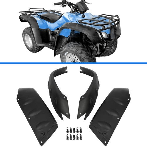 DURAFORCE Mud Guards Fender Flares Flaps Kit for TRX350 04 06 TRX400 04 07 Rancher Honda