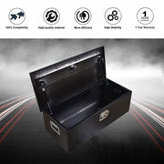 DURAFORCE 30 Inch Cuboid Black Aluminum Under Storage Tool Box For Trailer Pickup Truck