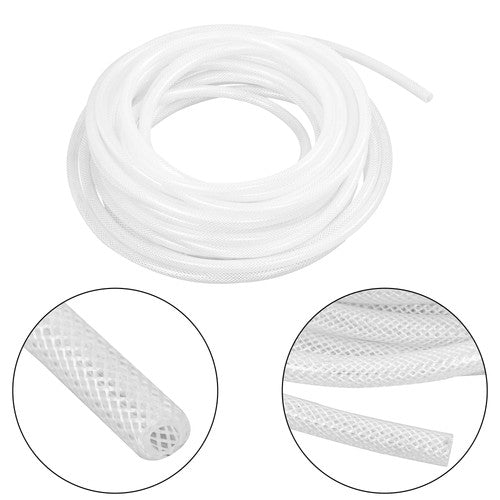 DURAFORCE Plastic Vinyl Tubing 50 ft High Pressure Clear Braided Hose 1/4" ID × 7/16" OD