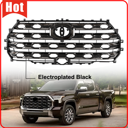 DURAFORCE Electroplated Black For Toyota Tundra Platinum 2022 2023 2024 Front Bumper Grill