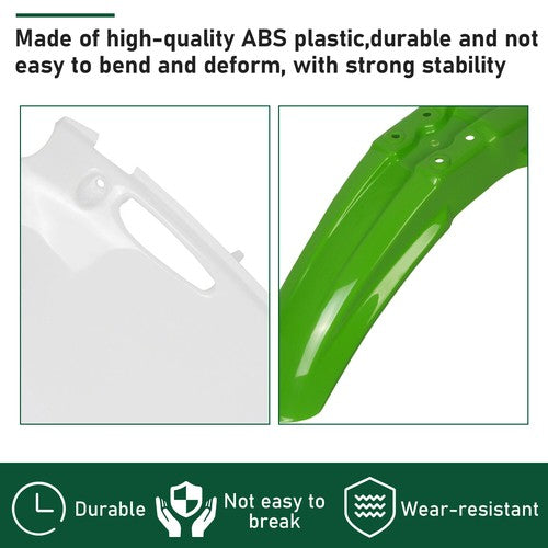 DURAFORCE 7PCS Plastic Kit Restyle Fairing BodyWork Set For KAWASAKI KX125 KX250 1999-2002