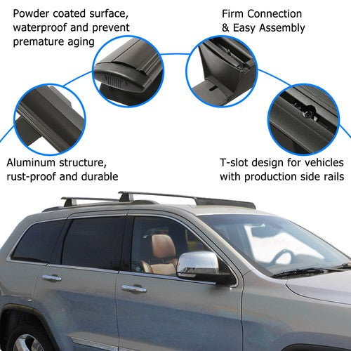 For Jeep Grand Cherokee 2011 2022 Cross Bar Roof Rack Side Rail Luggage Carrier