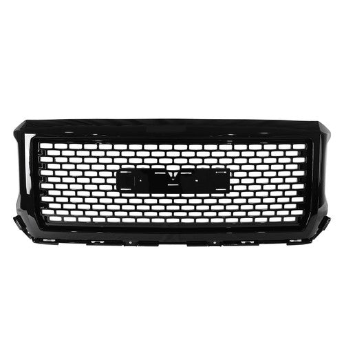 For 2014 2015 GMC Sierra 1500 Denali Style Front Bumper Grille Gloss Black