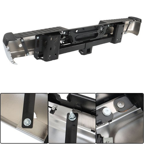 DURAFORCE For Ford F150 2015-2019 w/ Heavy Duty Tow & Sensor Hole Chrome Rear Bumper