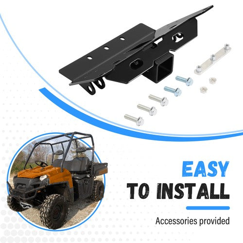 Front 2 Inch Receiver Hitch Plow Mount for Polaris Ranger 500 570 800 Midsize 09-24