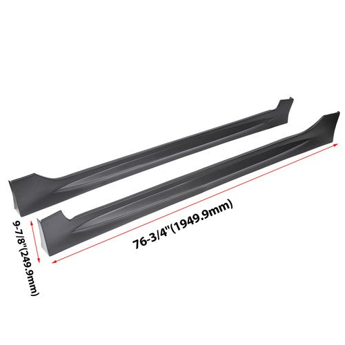 PP Mugen RR Style Side Skirts for Honda Civic Sedan 8th Gen 2006-2011 ABS Black