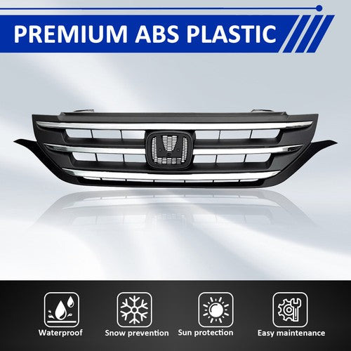 DURAFORCE ZZ2V00502 Front Bumper Upper Grille Grill w/Chrome Trim for Honda CRV 2012-2014