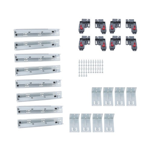 DURAFORCE 4 Pairs Undermount Drawer Slides 12 inch Undermount Soft Close Drawer Slides