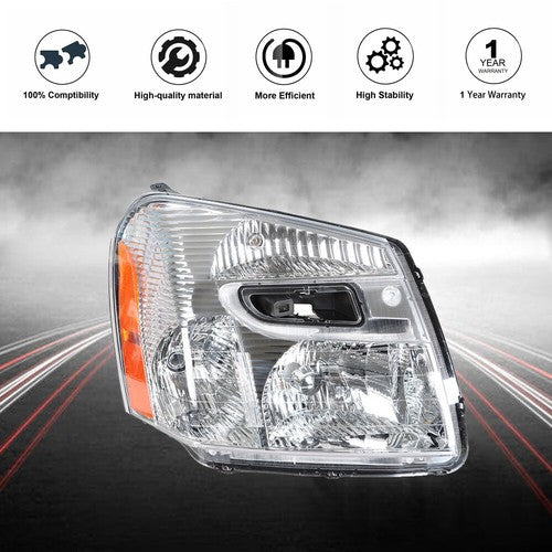 DURAFORCE Headlight Assembly For Chevy Equinox 2005-2009 Headlamps Passenger Side Halogen