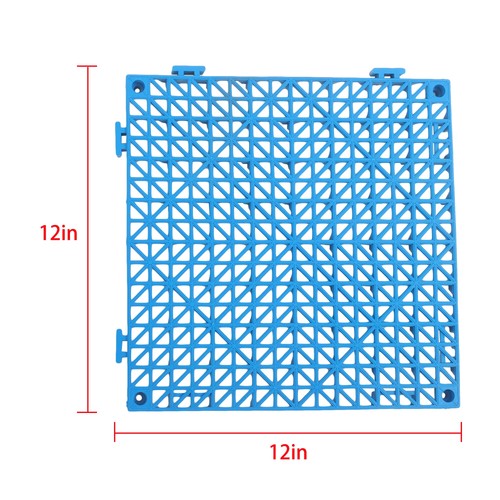 DURAFORCE 55PCS 12 x 12in Interlocking Drainage Floor Tiles Modular Interlocking Tile Blue