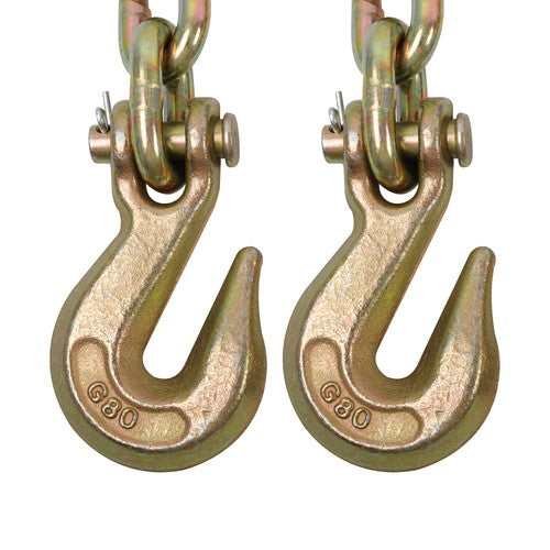 DURAFORCE Binder Transport Chain G80 Steel 7100Lbs Tow Chain 3/8In × 20FT With Grab Hooks