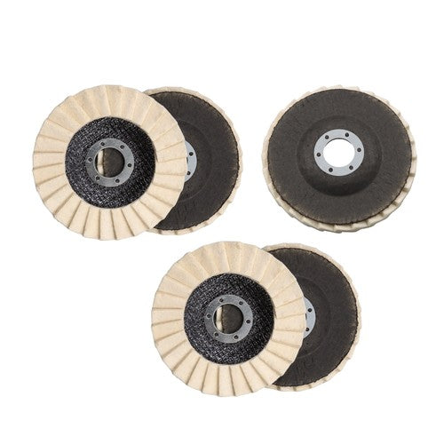 DURAFORCE 5PCS 4.5"×7/8" Felt Flap Disc Polishing Flap Discs Wool Flap Buffing Wheel Pad