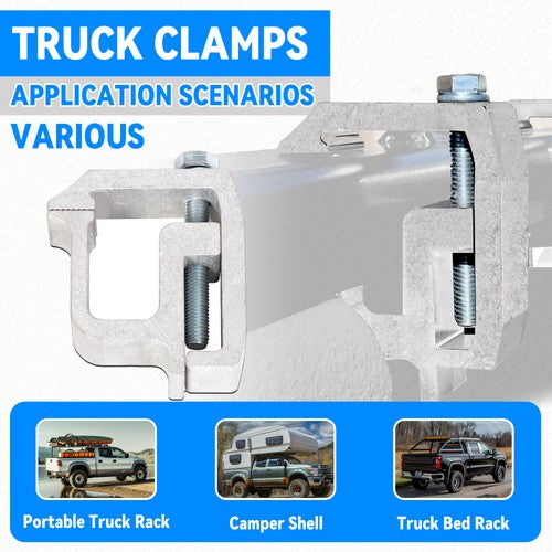 Truck Cap Topper Camper Shell Mounting Clamps Heavy Duty Aluminum 4 PCS