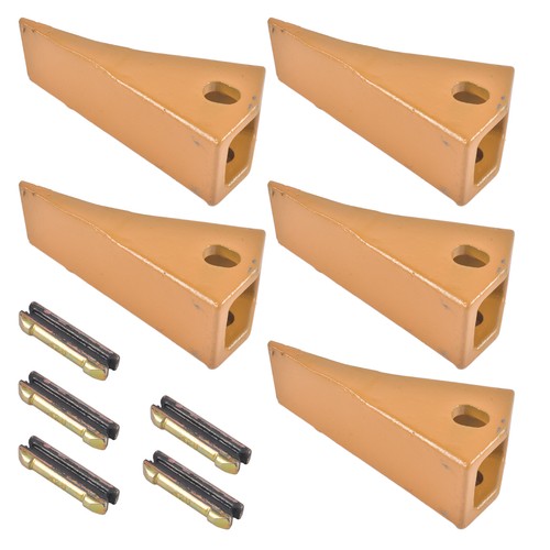 DURAFORCE 5Pcs 230SP Casting Bucket Teeth & TF23P Flex Pins for Backhoe Skid Steer Loader
